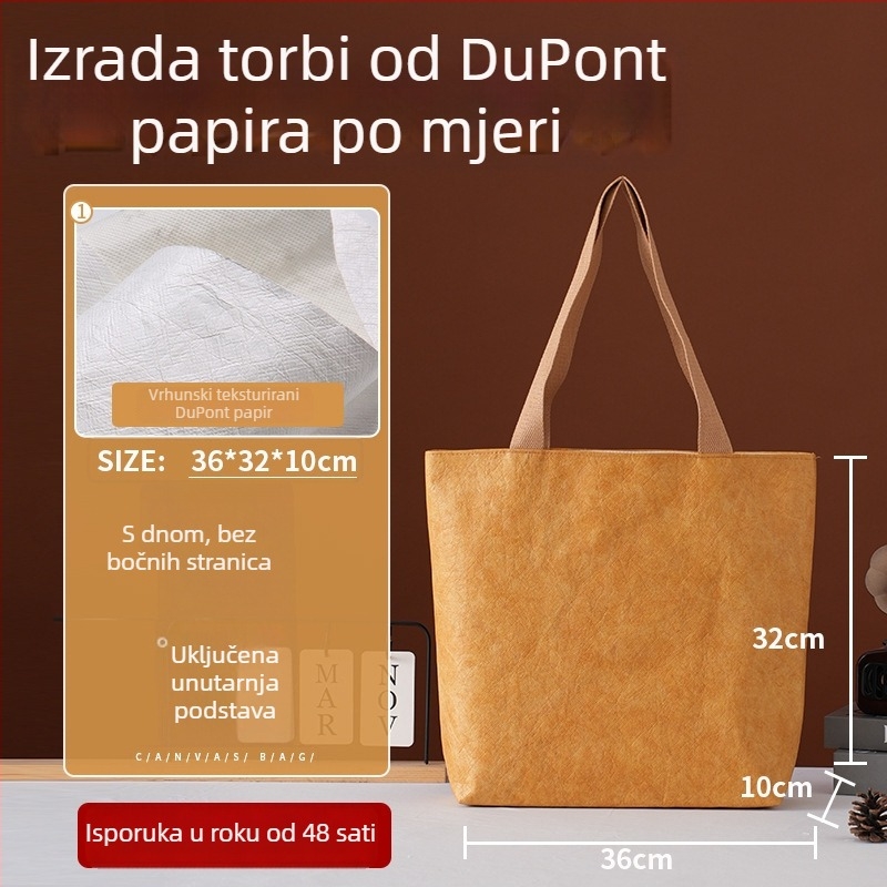 DuPont Kraft papirnata torba, prilagodljiva i periva, retro ručna torba za kupovinu, debela verzija