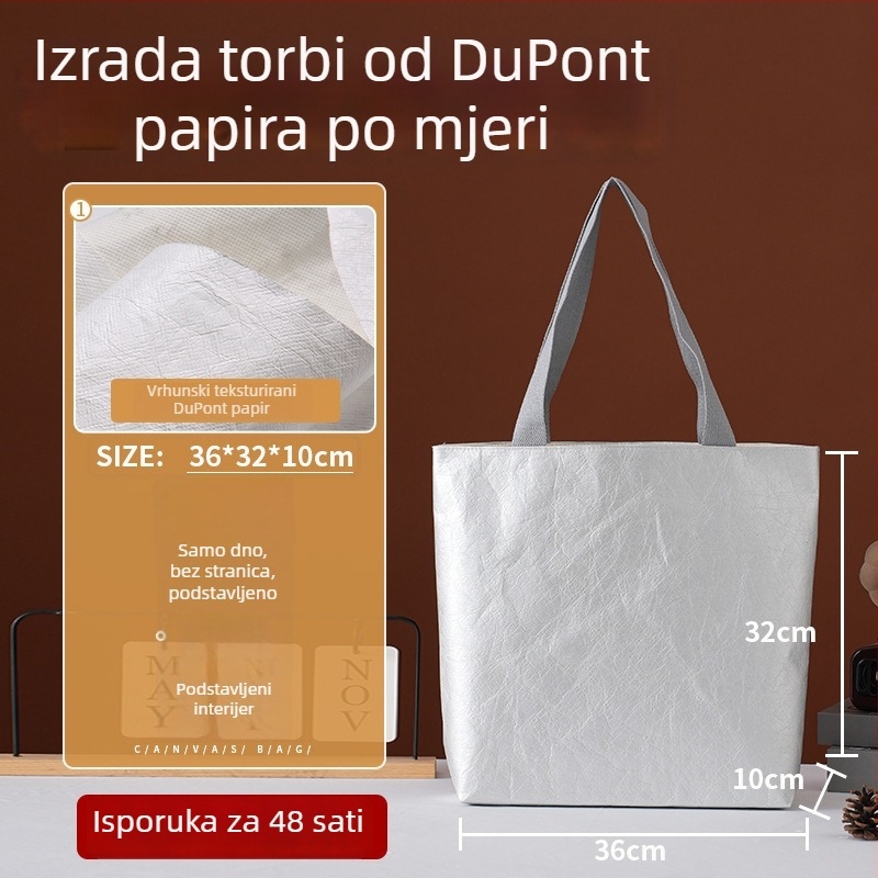 DuPont Kraft papirnata torba, prilagodljiva i periva, retro ručna torba za kupovinu, debela verzija