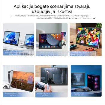 14 ili 15,6-inčni aluminijski prijenosni monitor, sekundarni zaslon za laptop, IPS Full HD zaslon