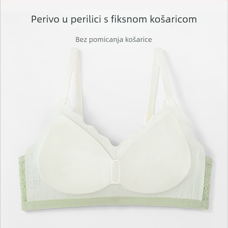 Čipkasti grudnjak za male grudi, bez žica, oblikovane košarice, nježna podrška, svjež stil