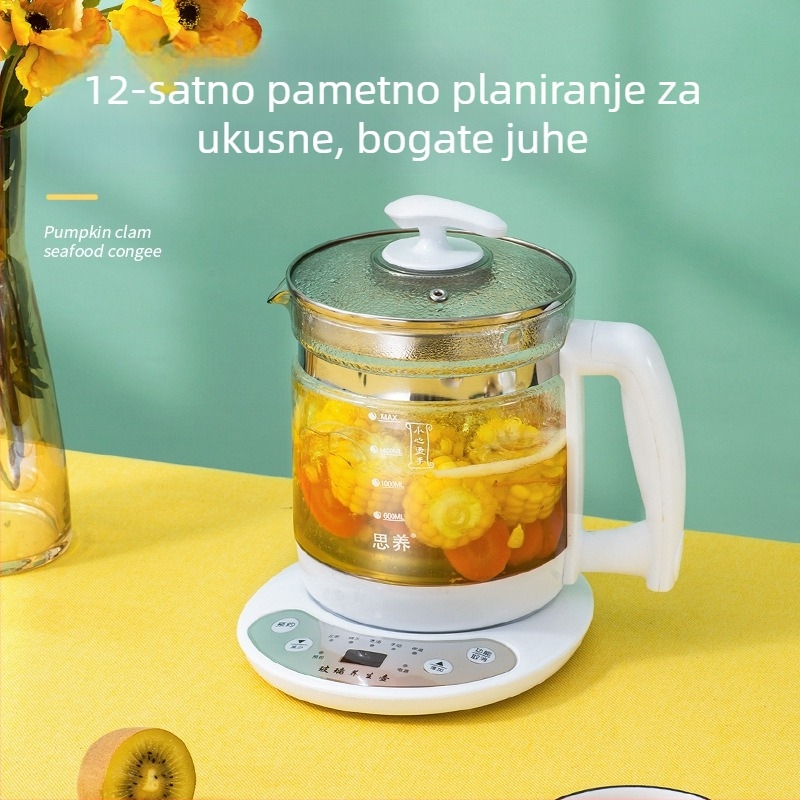Automatska staklena čajnica za zdrave napitke, velik kapacitet, za kućnu upotrebu, čaj od cvijeća i biljni čajevi