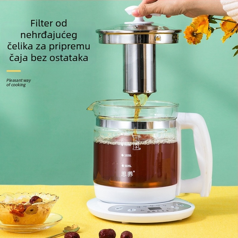 Automatska staklena čajnica za zdrave napitke, velik kapacitet, za kućnu upotrebu, čaj od cvijeća i biljni čajevi