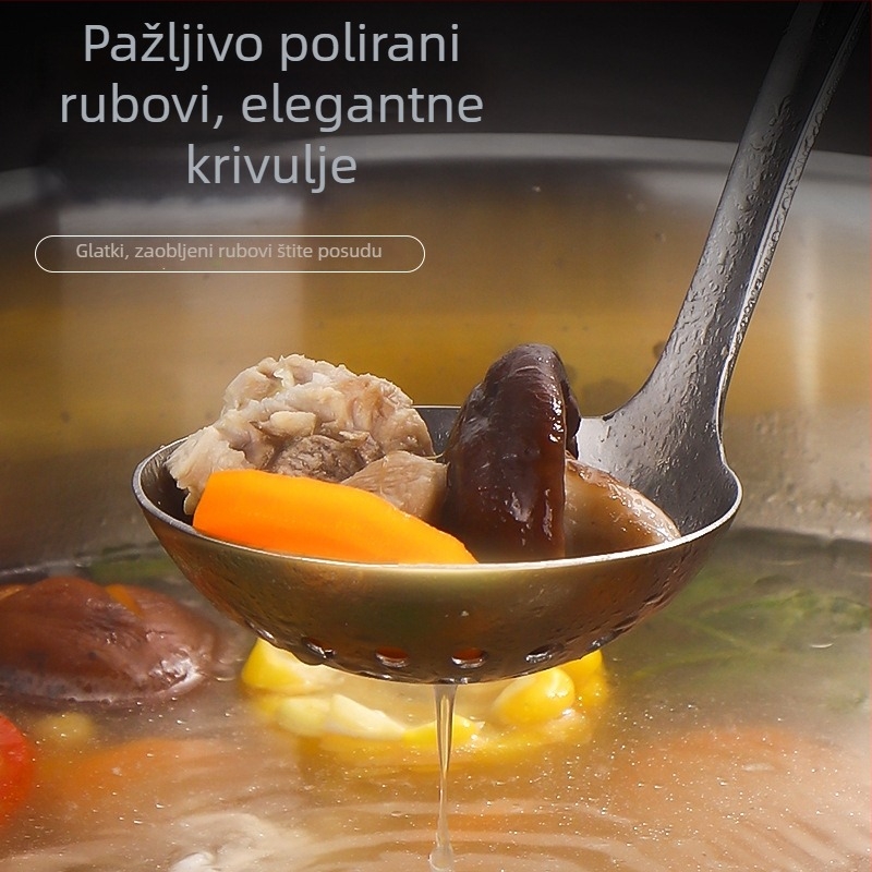 Debela žlica od 316 nerđajućeg čelika za kućnu upotrebu, juha i lonac, velika veličina, duga drška, dubok oblik.