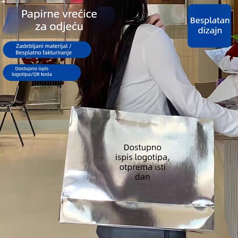 Na skladištu papirnate torbe za trgovine odjeće, luksuzne tote torbe u modernom stilu, poklon torbe za Dan žena, papirnate torbe s prilagođenim logotipom