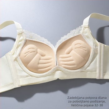 Čipasti grudnjak bez žica, s 4 cm debelim košaricama, push-up za mali dekolte
