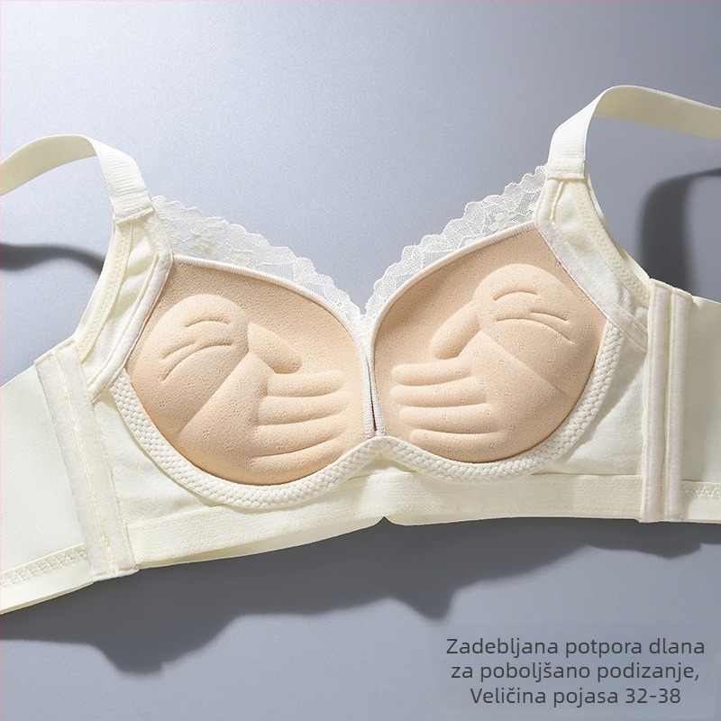 Čipasti grudnjak bez žica, s 4 cm debelim košaricama, push-up za mali dekolte