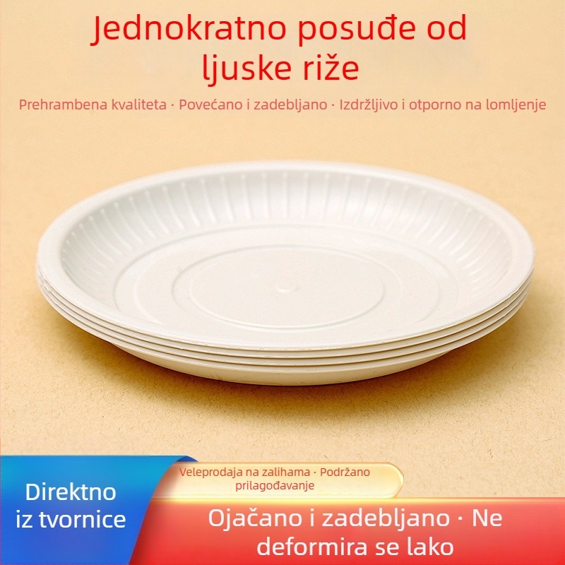 Jednokratne posude od rižinih ljuskica, deblje, za BBQ štandove