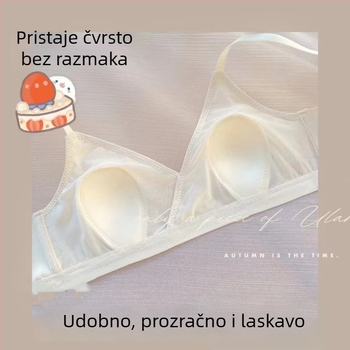 Ultra-tanki grudnjak s francuskim stilom, trokutaste košarice, bez žice, za žene s malim grudima, 3/4 oblikovane pjenaste čašice, podržava oblik i udobnost.