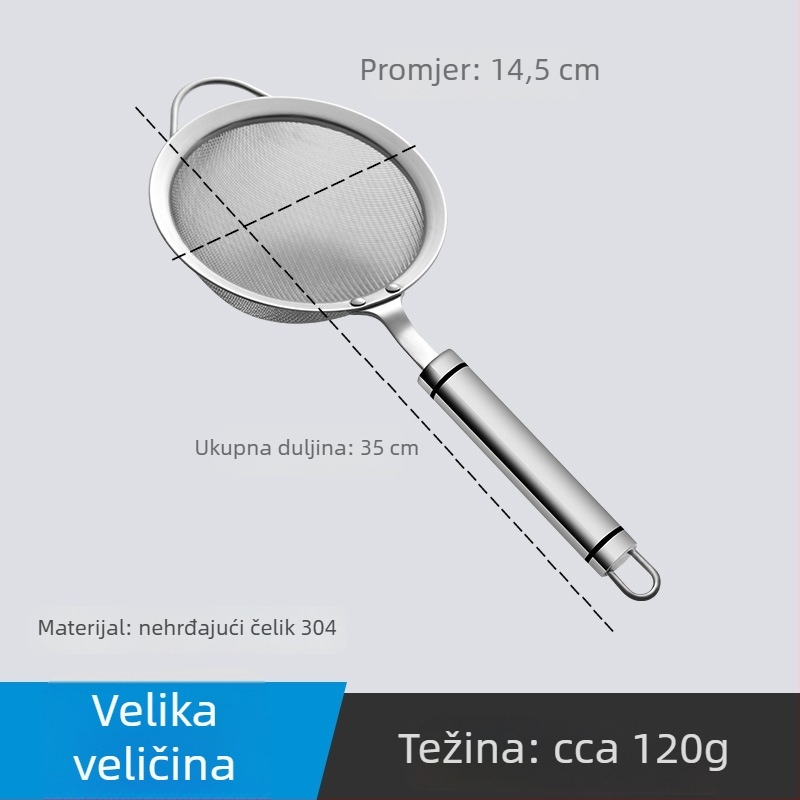 Sito od nehrđajućeg čelika 304, ultrafina mreža za sojino mlijeko i sokove – kuhinjsko sito s kukom za vješanje