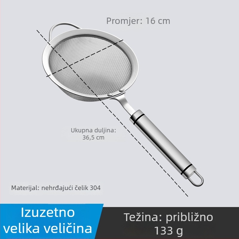 Sito od nehrđajućeg čelika 304, ultrafina mreža za sojino mlijeko i sokove – kuhinjsko sito s kukom za vješanje