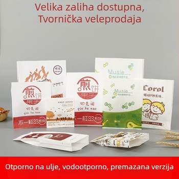 Jednokratna masno otporna kraft papirnata vrećica za grickalice, roštilj, palačinke za držanje u ruci i prženu piletinu, debelo laminirano pakiranje