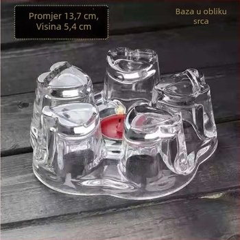 Podstava za čajnik od borosilikatnog stakla s kružnim grijačem za svijeću; dodatak čajnog seta s mogućnošću tiskanja logotipa
