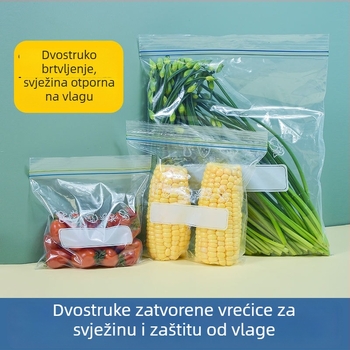 Vrećica za čuvanje hrane, za kućnu upotrebu, samozatvara, prehrambene kvalitete, pogodna za hladnjak i zamrzivač, ekonomsko pakiranje