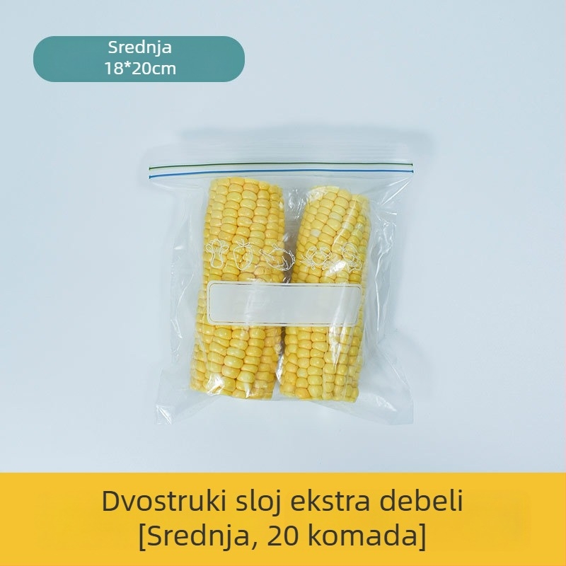 Vrećica za čuvanje hrane, za kućnu upotrebu, samozatvara, prehrambene kvalitete, pogodna za hladnjak i zamrzivač, ekonomsko pakiranje