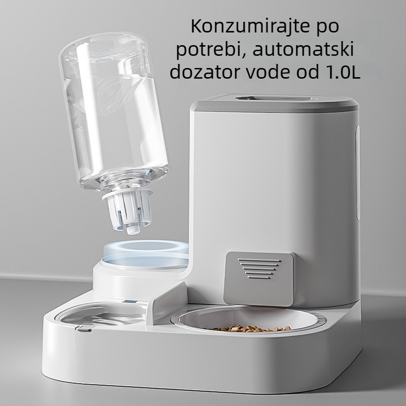 Automatska hranilica i Dispenzer za vodu za mačke i pse, dvostruka zdjela za hranu i vodu, podrška za vrat kućnih ljubimaca
