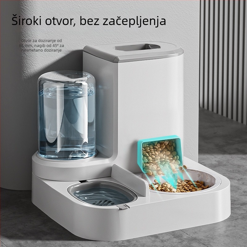 Automatska hranilica i Dispenzer za vodu za mačke i pse, dvostruka zdjela za hranu i vodu, podrška za vrat kućnih ljubimaca