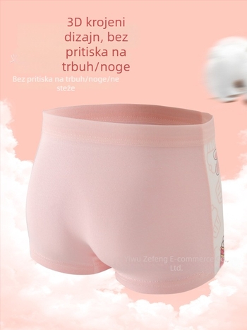 Pamučne bokserice za djevojčice, proljeće i jesen, korejskog stila s crtićem, srednji pojas, za djecu od 3 do 8 godina
