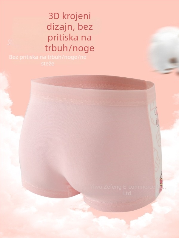 Pamučne bokserice za djevojčice, proljeće i jesen, korejskog stila s crtićem, srednji pojas, za djecu od 3 do 8 godina