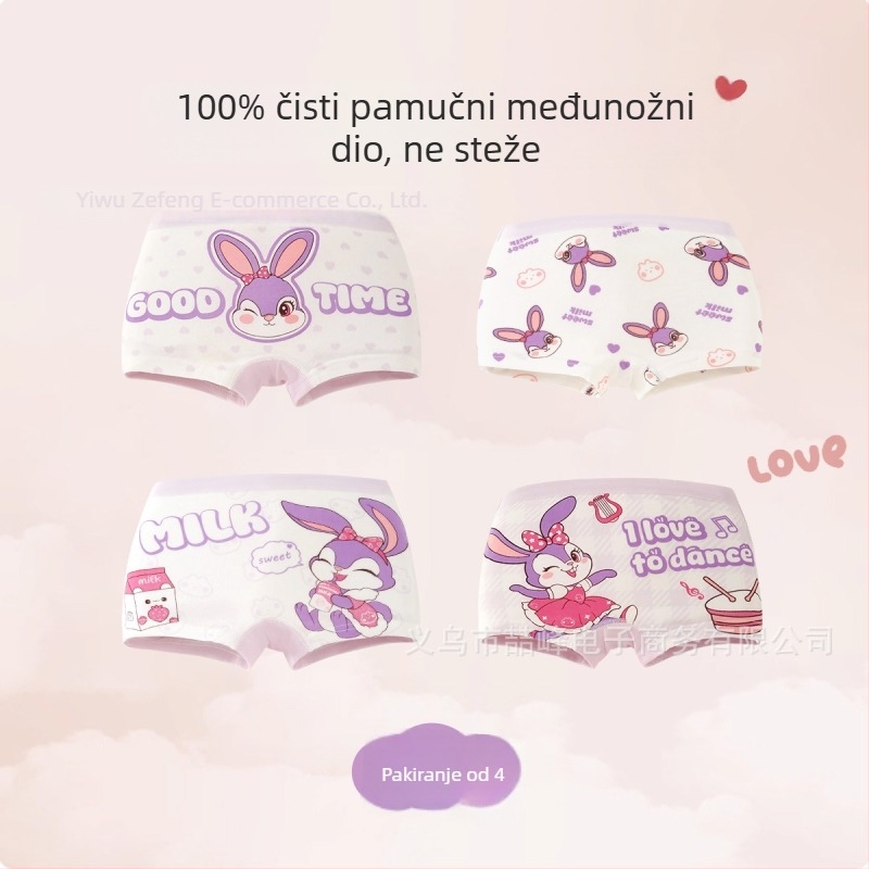 Pamučne bokserice za djevojčice, proljeće i jesen, korejskog stila s crtićem, srednji pojas, za djecu od 3 do 8 godina