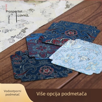 Dvostrano vodootporna podloga za čaj u kineskom stilu, platnena podloga za šalice i držač za čajnik, dodatak za čajnu ceremoniju