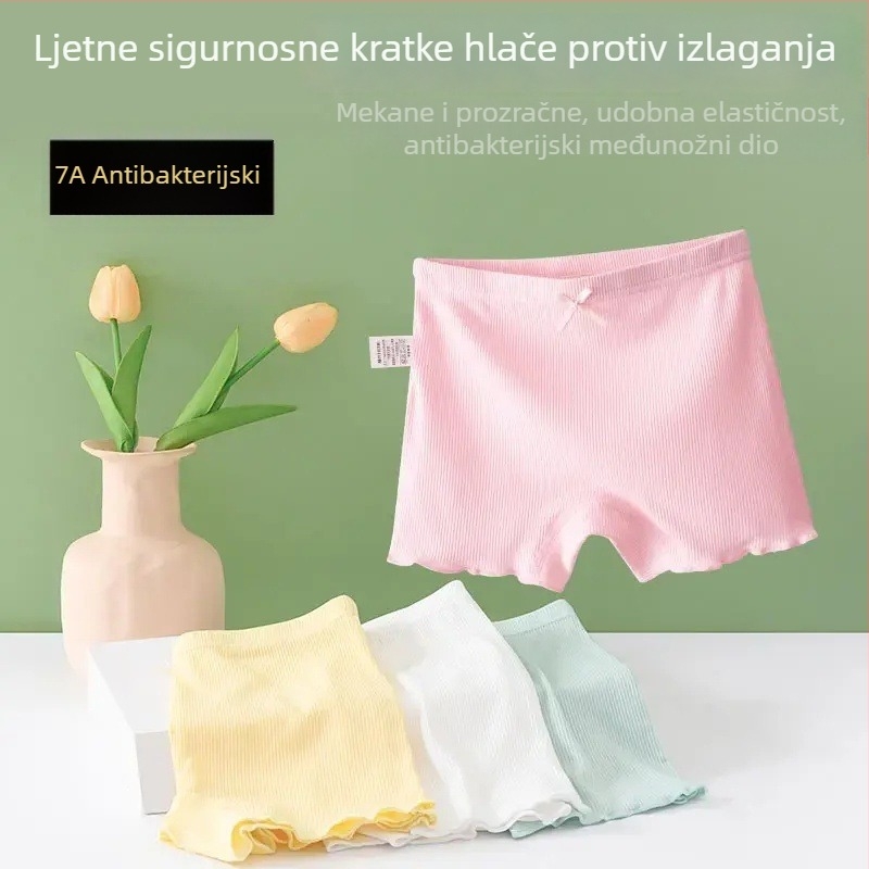 7A antibakterijske sigurnosne šorceve i gaćice za djevojčice, 2-u-1 bokserice, protiv prozirnosti, udobne i mekane, za djecu 3–8 godina