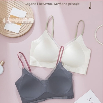 Saten grudnjak za žene u stilu majice-tank, podizanje, protivklizanje, oblikovanje, 3/4 košarica