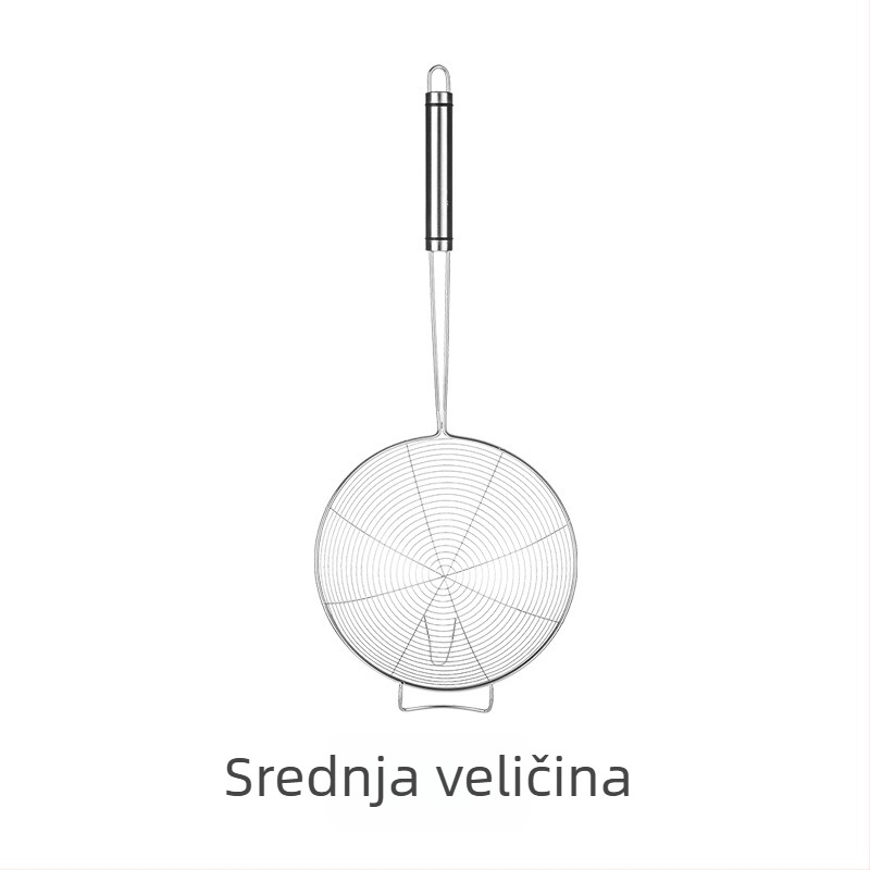 Velika nerđajućeg čelična cjediljka s kukom – za vrele supe, prženje i tjesteninu