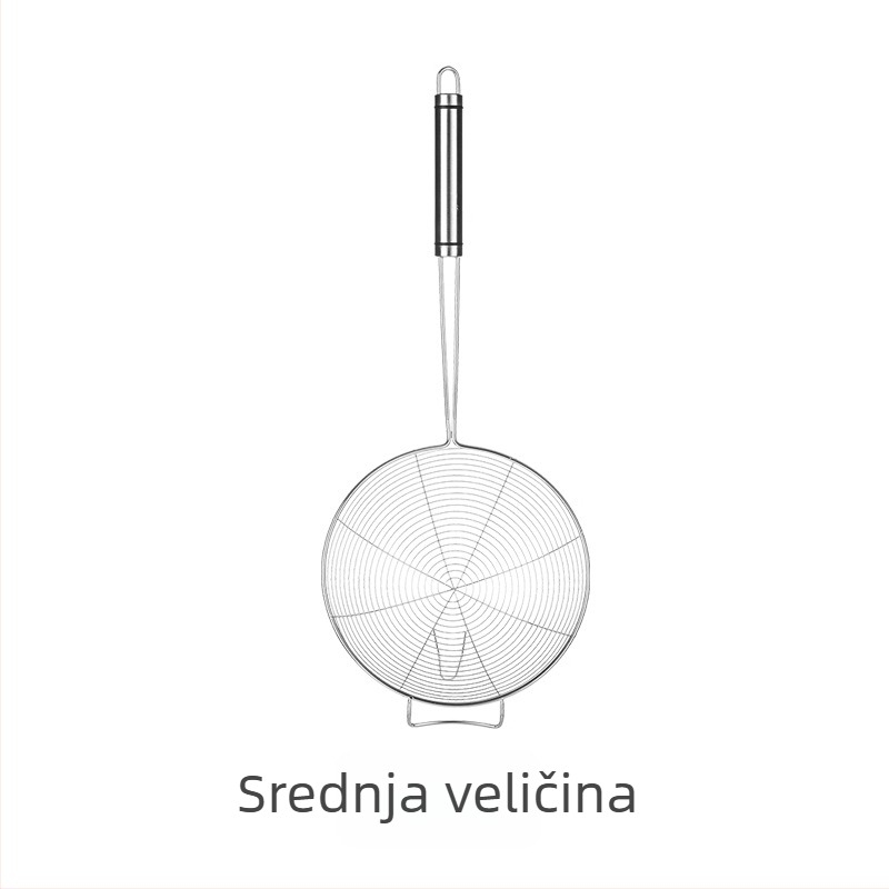 Velika nerđajućeg čelična cjediljka s kukom – za vrele supe, prženje i tjesteninu
