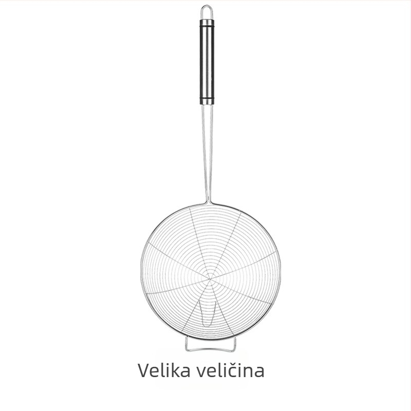Velika nerđajućeg čelična cjediljka s kukom – za vrele supe, prženje i tjesteninu
