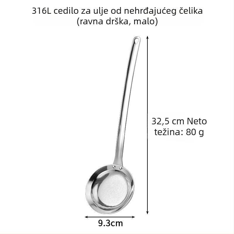 Hong Junda 316L nehrđajući čelik: kuhinjska žlica-filtr za ulje, filtr za ostatke soka, mrežasti filtr, protiv prskanja ulja