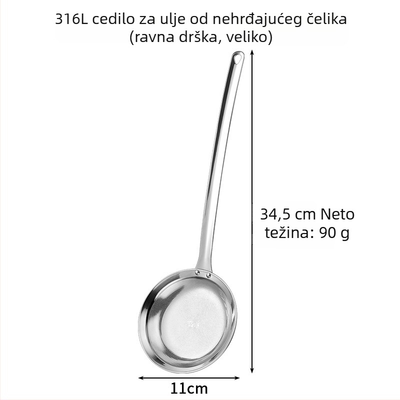 Hong Junda 316L nehrđajući čelik: kuhinjska žlica-filtr za ulje, filtr za ostatke soka, mrežasti filtr, protiv prskanja ulja