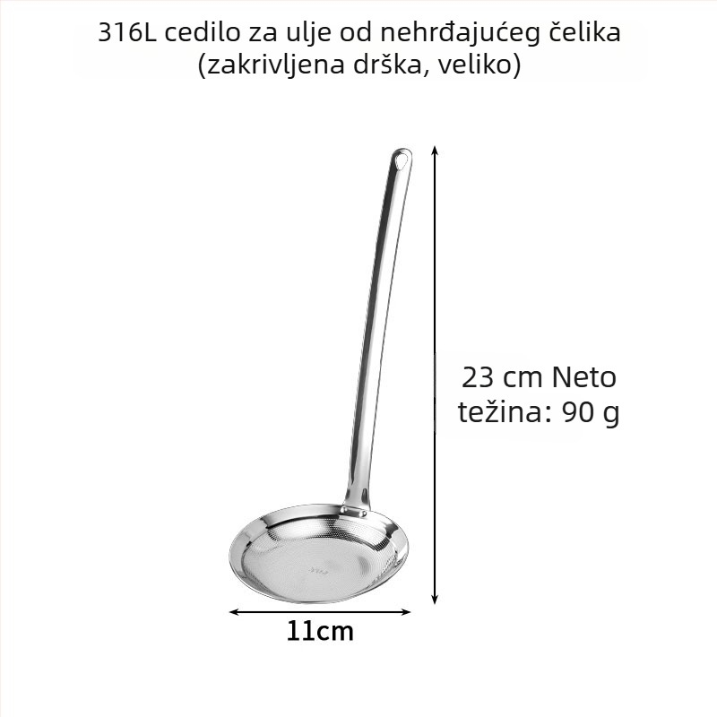 Hong Junda 316L nehrđajući čelik: kuhinjska žlica-filtr za ulje, filtr za ostatke soka, mrežasti filtr, protiv prskanja ulja