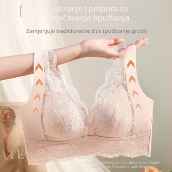 Čipkasti grudnjak s francuskim stilom, formirane košarice 3/4, push-up za mali bust, lijep stražnji dizajn 6022