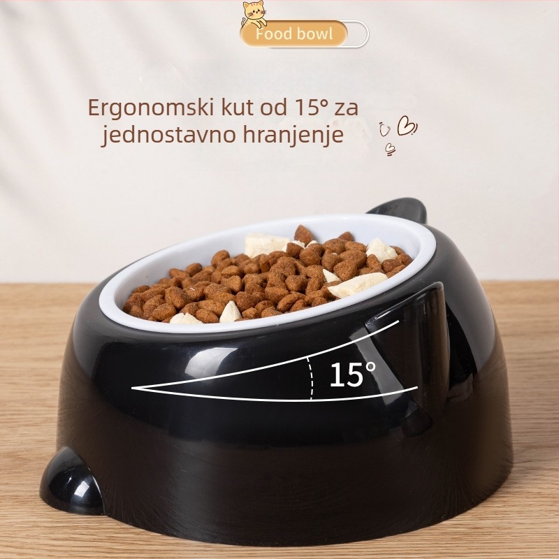 Nerđajući čelični posude za mačke i pse s nagibnim dizajnom