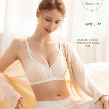 Grudnjak s čašicama od Mulberry Silk i latexa, tanak kroj za male grudi, prozračna mreža, nježna podrška, lijep leđa