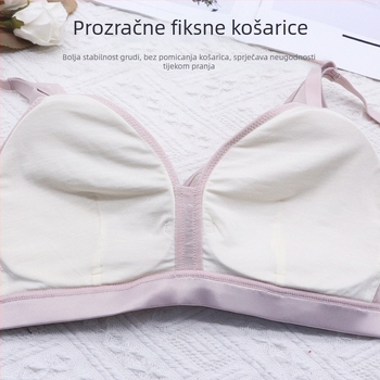 Grudnjak s čašicama od Mulberry Silk i latexa, tanak kroj za male grudi, prozračna mreža, nježna podrška, lijep leđa