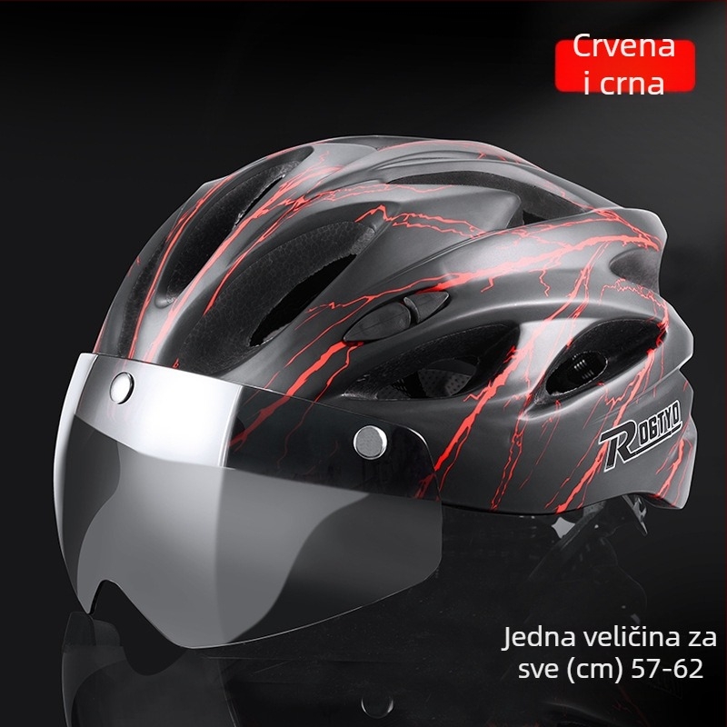 Kaciga za bicikl s integriranim naočalama i magnetskim lećama, unisex, za MTB i cestovne bicikle