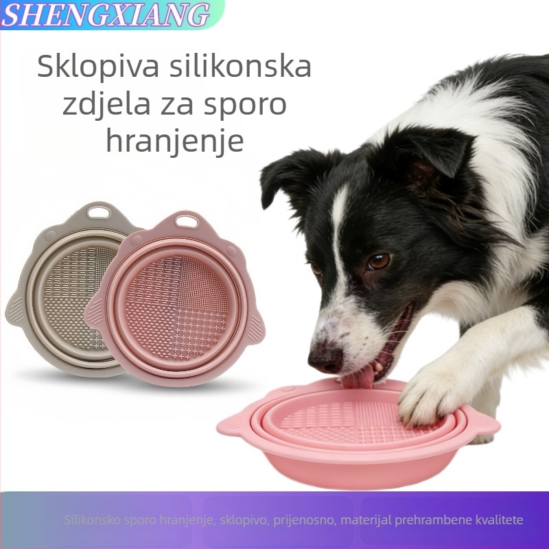 Sklopiva silikonska posuda za pse, prenosna vanjska posuda za vodu