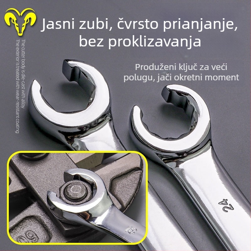 Dvostrani otvoreni ključ za cijevi kočnice, šesterokutna glava, alat za demontažu