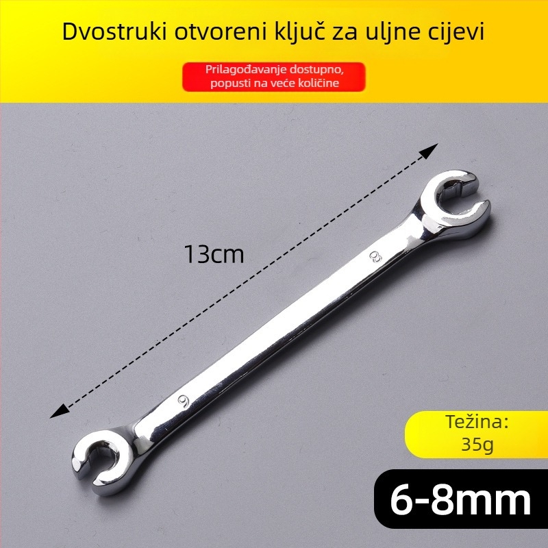 Dvostrani otvoreni ključ za cijevi kočnice, šesterokutna glava, alat za demontažu