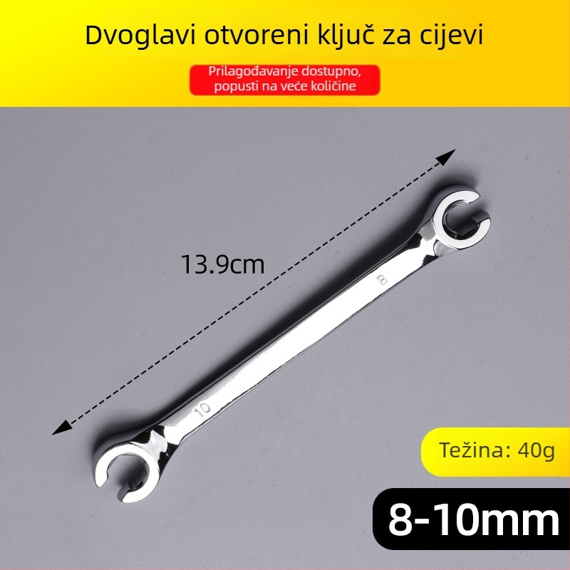 Dvostrani otvoreni ključ za cijevi kočnice, šesterokutna glava, alat za demontažu