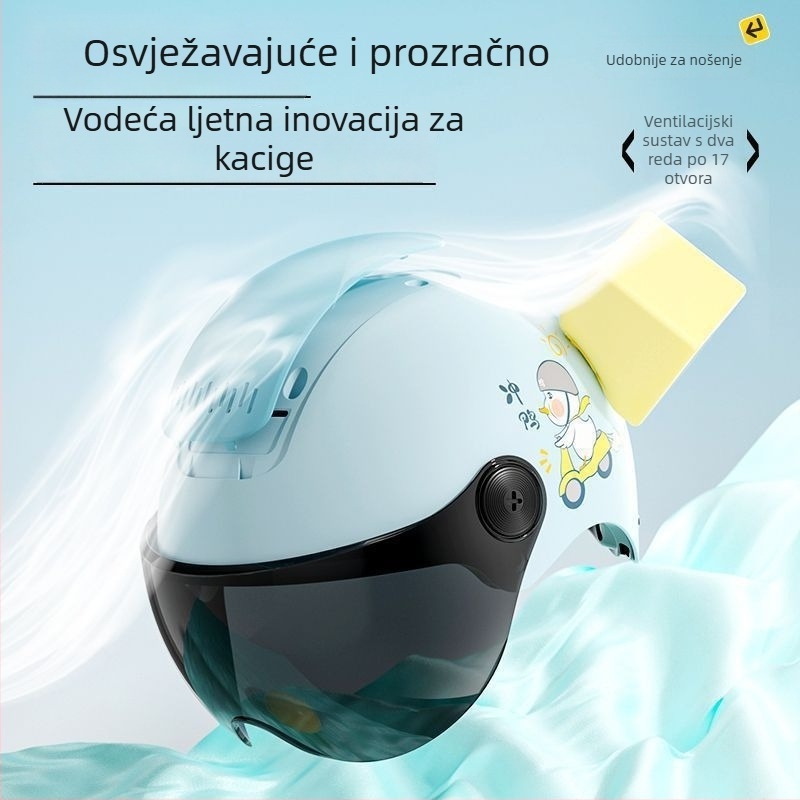 3C certificirana dječja kaciga za električna vozila, ABS plastika, ljetna zaštita od sunca, slatko dijete, kaciga tipa polu-lice za dječake i djevojčice