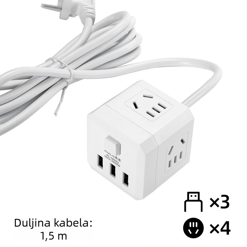 Vertikalna kvadratna bežična USB pretvaračka pločica za dom i ured s pametnim USB utora