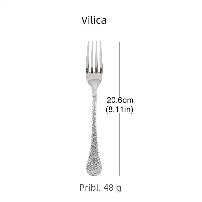 Set pribora od nehrđajućeg čelika 304 s udubljenim uzorkom i uzorkom pahulje snijega – nož, vilica, žlica