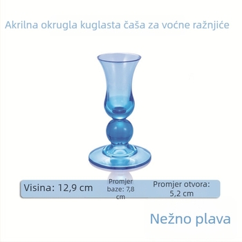 Akrilna čašica za voćne štapiće, držač vilica i čašica za štapiće, šarena