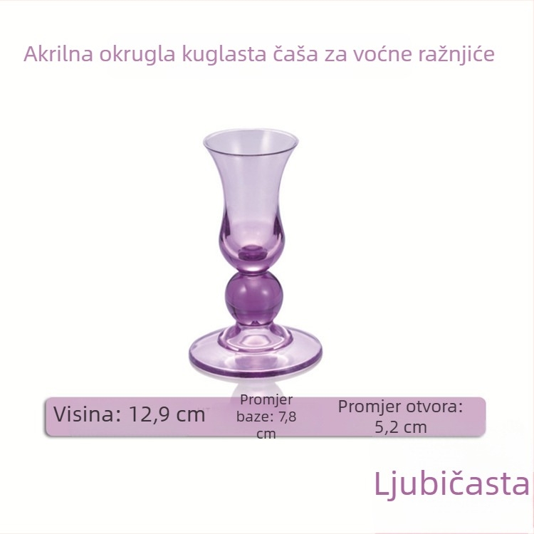 Akrilna čašica za voćne štapiće, držač vilica i čašica za štapiće, šarena