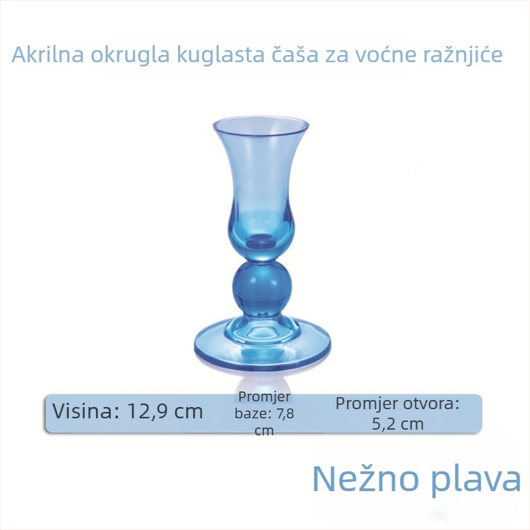 Akrilna čašica za voćne štapiće, držač vilica i čašica za štapiće, šarena