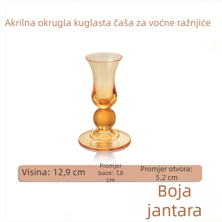 Akrilna čašica za voćne štapiće, držač vilica i čašica za štapiće, šarena