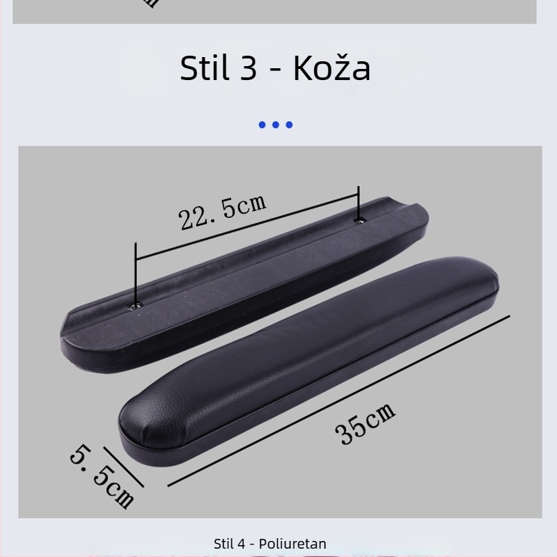 Universalni naslon za ruke za kolica, ABS plast, koža i pena, vodootporni PU premaz, otporan na habanje i udarce