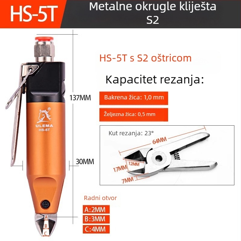 ULEMA pneumatske škare – rezanje plastike i žice, model HS-30T